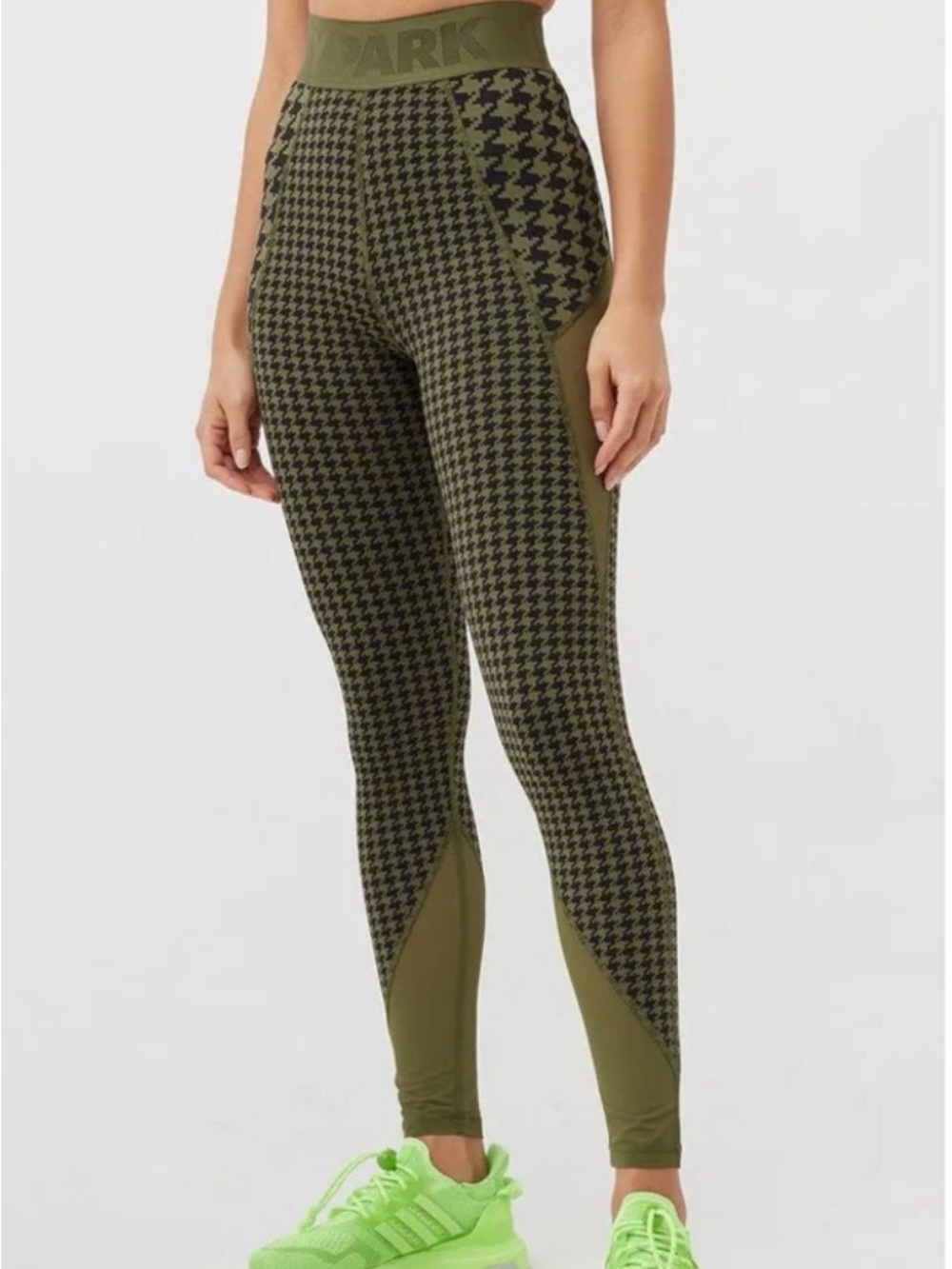 Ivy Park x Adidas Seamless High-Rise Houndstooth Leggings - Olive